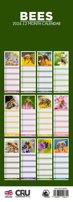 CalendarsRUs Bijen Slimline Kalender 2026