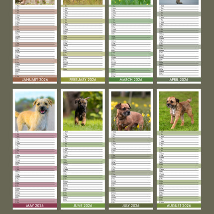 CalendarsRUs Border Terrier Slimline Kalender 2026