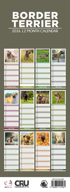 CalendarsRUs Border Terrier Slimline Kalender 2026