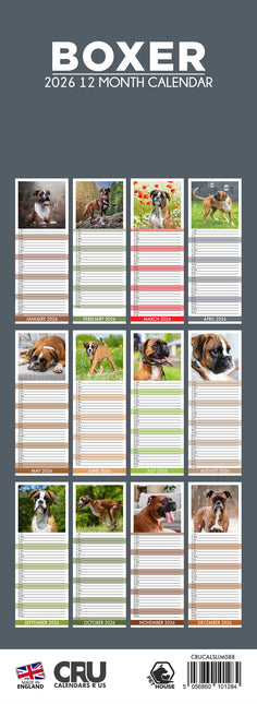 CalendarsRUs Boxer Slimline Kalender 2026