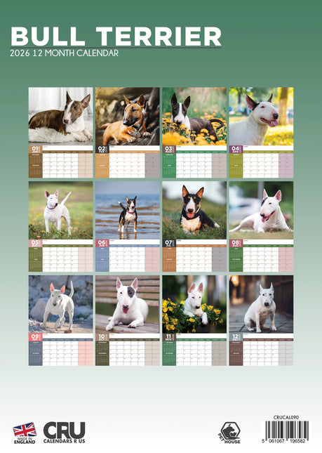 CalendarsRUs Bull Terrier A3 Kalender 2026