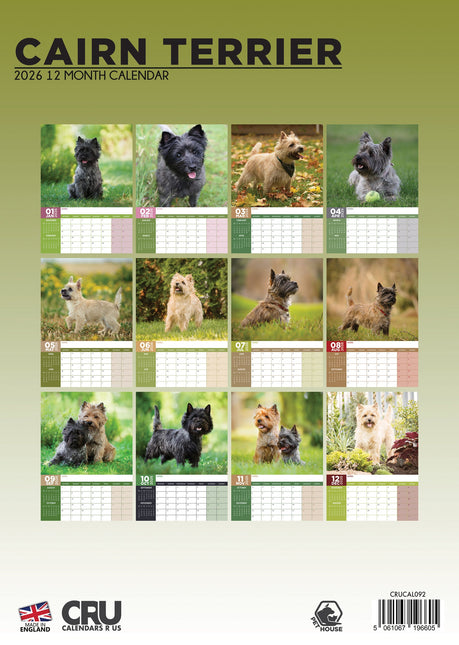 CalendarsRUs Cairn Terrier A3 Kalender 2026