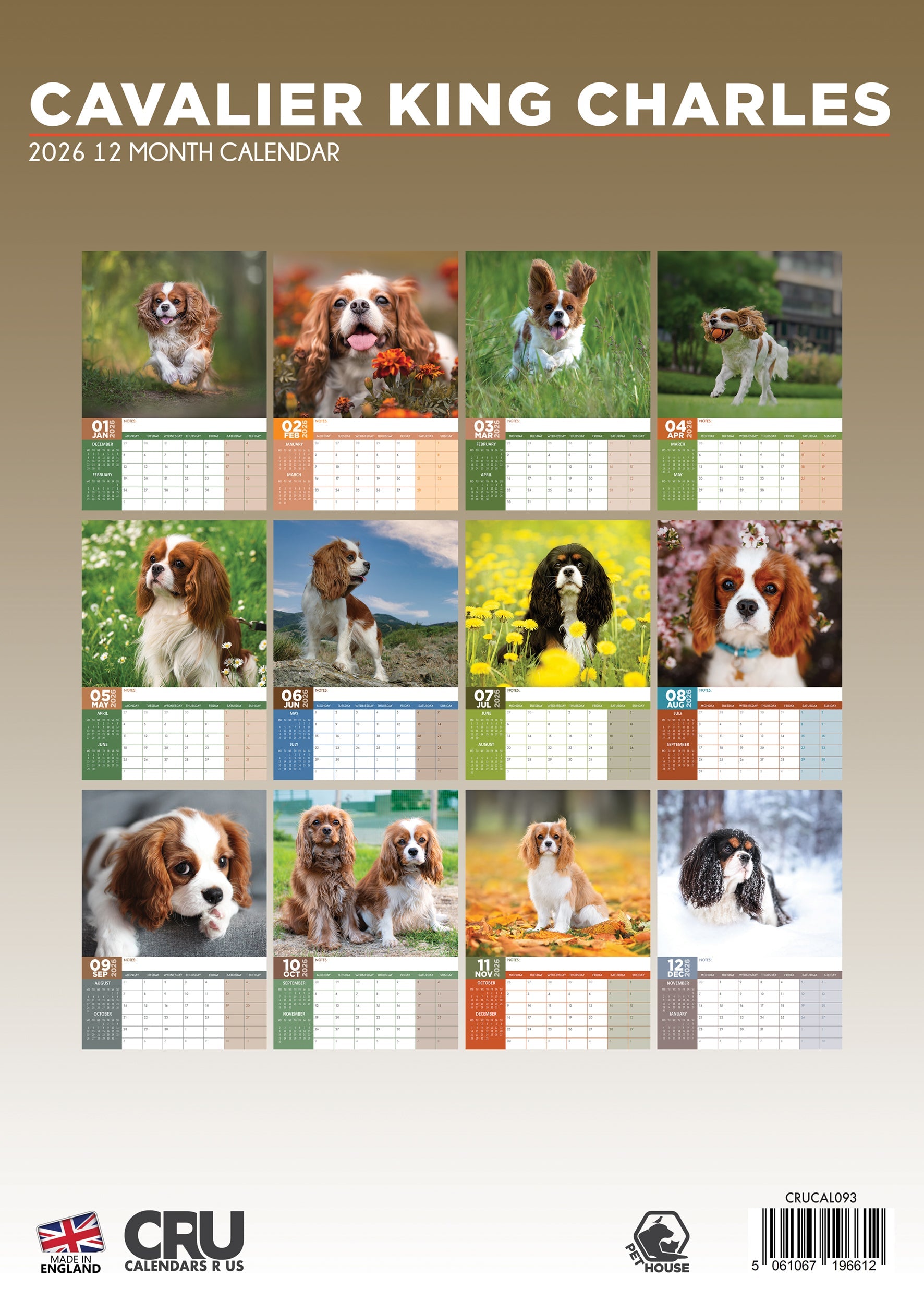 50-Pack Cavalier King Charles Spaniel Stickers - Cute Dog Decals For Scrapbooks & Crafts