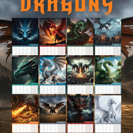 CalendarsRUs Dragons A3 Kalender 2027