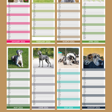 CalendarsRUs Duitse Dog Slimline Kalender 2026