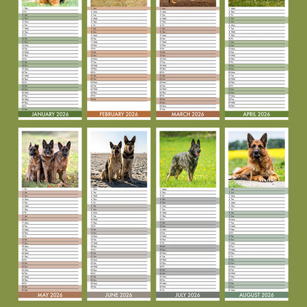 CalendarsRUs Duitse Herder Slimline Kalender 2026