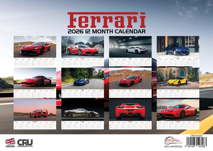 CalendarsRUs Ferrari A3 Kalender 2026