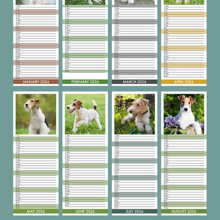 CalendarsRUs Fox Terrier Slimline Kalender 2026