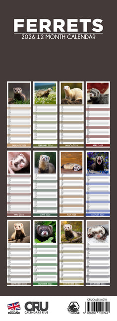 CalendarsRUs Fretten Slimline Kalender 2026