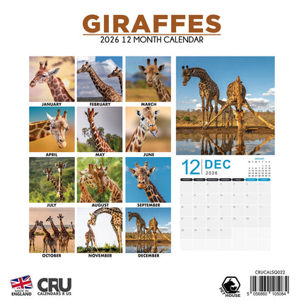 CalendarsRUs Giraffe Kalender 2026