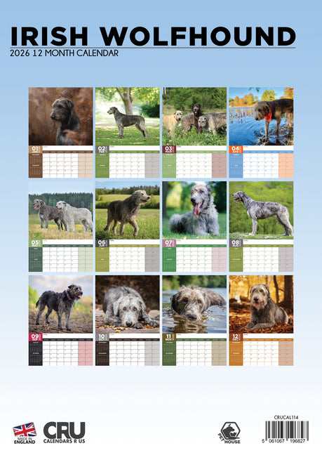 CalendarsRUs Ierse Wolfshond A3 Kalender 2026
