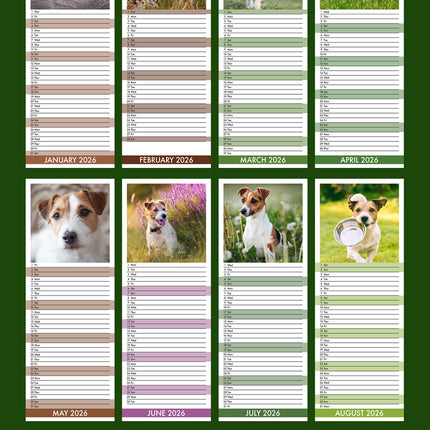 CalendarsRUs Jack Russell Slimline Kalender 2026