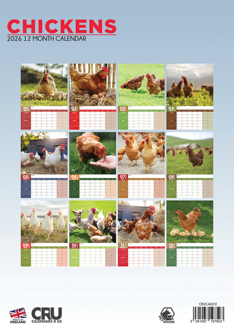 CalendarsRUs Kippen A3 Kalender 2026