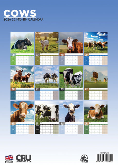 CalendarsRUs Koeien A3 Kalender 2026