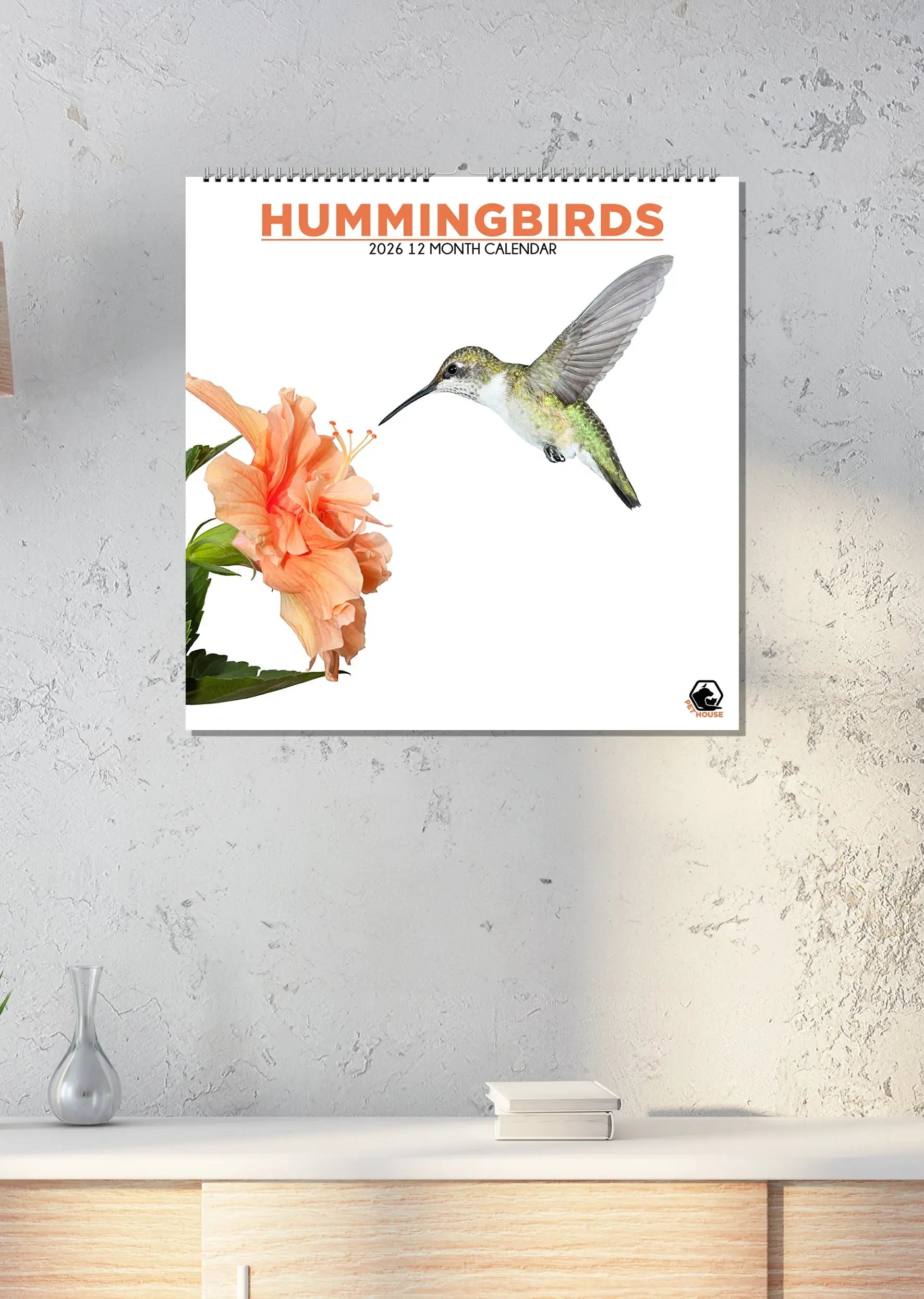 Wall Calendar, Bird Wall Calendar, 13 Months, Hummingbird Designs January 2026 - January 2027 Calendar Organiser for Wall, Office, Home, School Wall Calendar, Bird Wall Calendar, 13 Months, Hummingbird Designs January 2026 - January 2027 Calendar Organiser for Wall, Office, Home, School