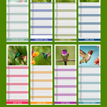 CalendarsRUs Kolibries Slimline Kalender 2026