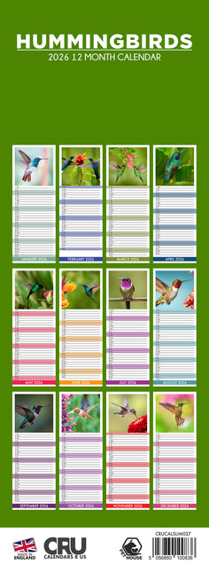 CalendarsRUs Kolibries Slimline Kalender 2026