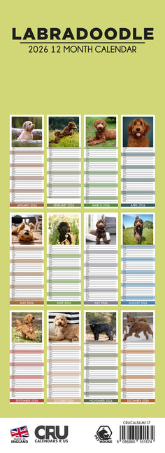 CalendarsRUs Labradoodle Slimline Kalender 2026