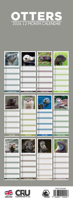 CalendarsRUs Otters Slimline Kalender 2026
