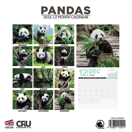 CalendarsRUs Panda Kalender 2026