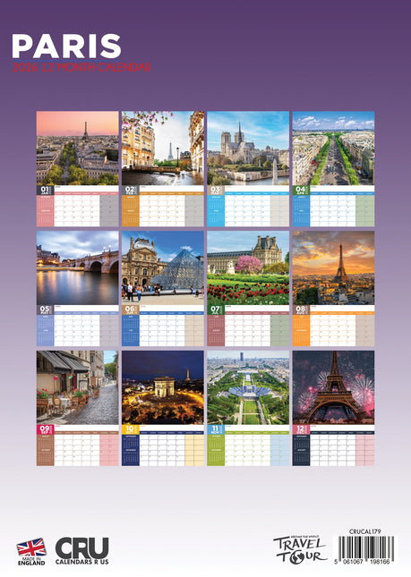 CalendarsRUs Parijs A3 Kalender 2026