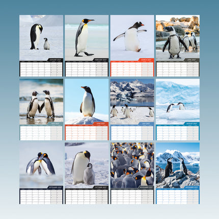 CalendarsRUs Pinguin A3 Kalender 2027