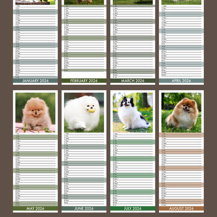 CalendarsRUs Pomeriaan Slimline Kalender 2026