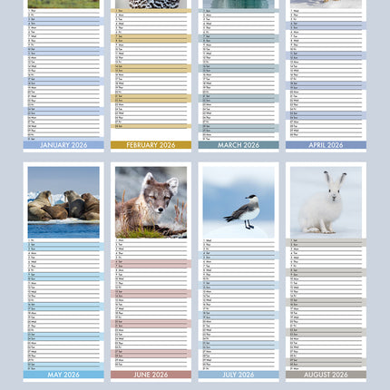 CalendarsRUs Pooldieren Slimline Kalender 2026