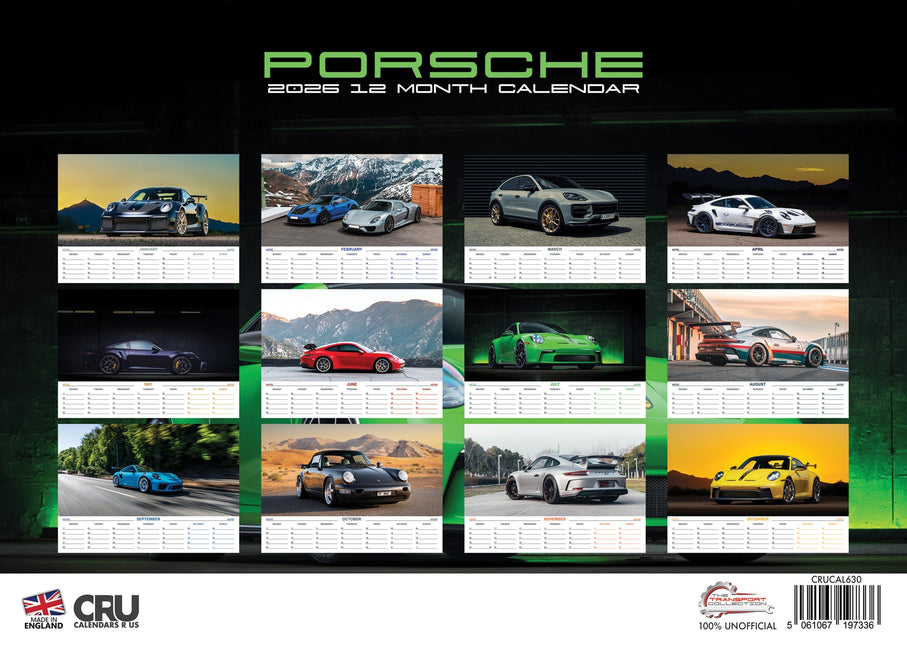 CalendarsRUs Porsche A3 Kalender 2026