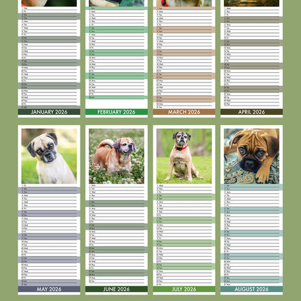 CalendarsRUs Puggle Slimline Kalender 2026