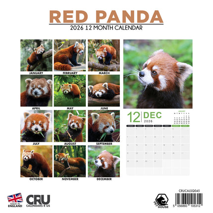 CalendarsRUs Rode Panda Kalender 2026