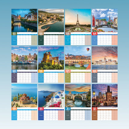CalendarsRUs Romantic Europe A3 Kalender 2026