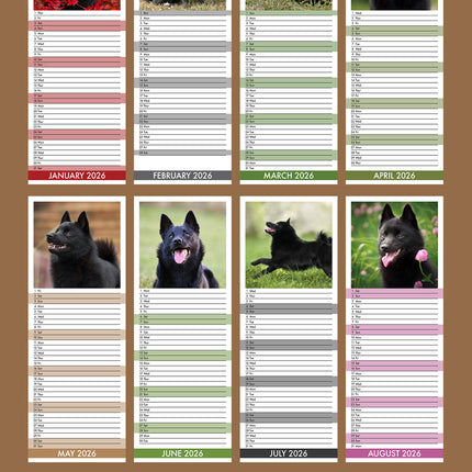 CalendarsRUs Schipperke Slimline Kalender 2026