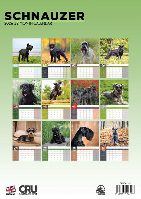 CalendarsRUs Schnauzer A3 Kalender 2026