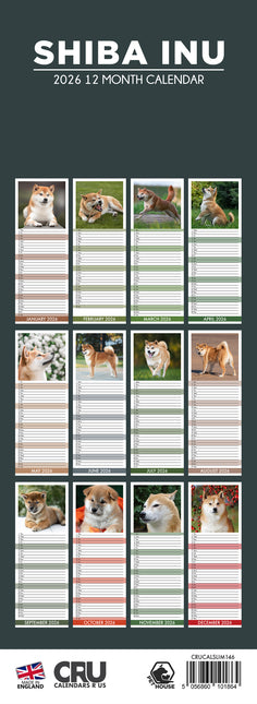 CalendarsRUs Shiba Inu Slimline Kalender 2026