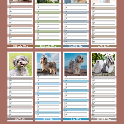 CalendarsRUs Shih Tzu Slimline Kalender 2026