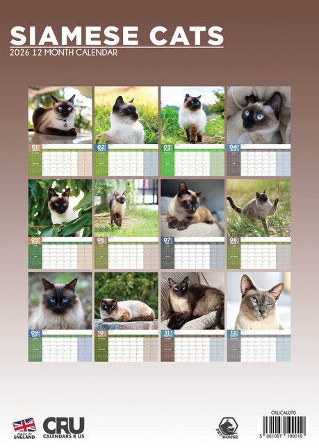 CalendarsRUs Siamees A3 Kalender 2026