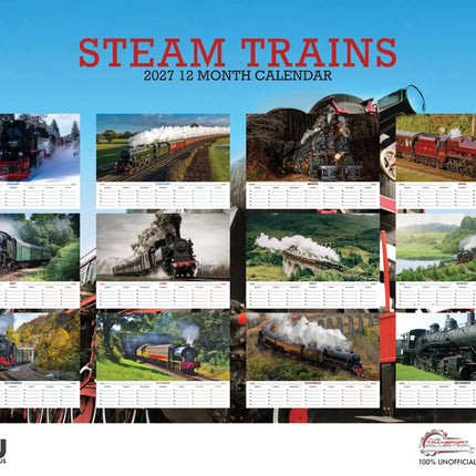 CalendarsRUs Steam Trains A3 Kalender 2027
