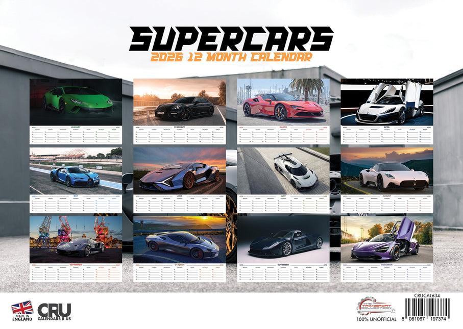 CalendarsRUs Supercars A3 Kalender 2026