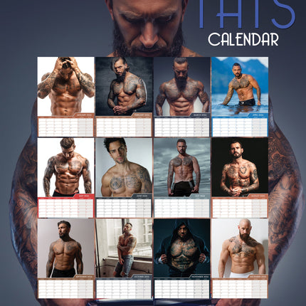 CalendarsRUs Tattoo Men A3 Kalender 2026