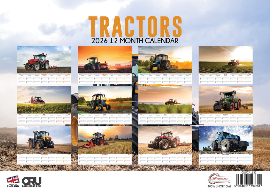 CalendarsRUs Tractors A3 Kalender 2026