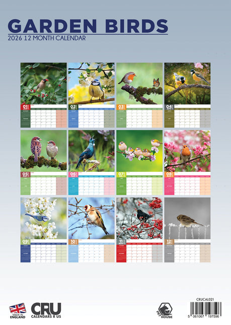 CalendarsRUs Tuinvogels A3 Kalender 2026
