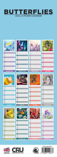 CalendarsRUs Vlinders Slimline Kalender 2026