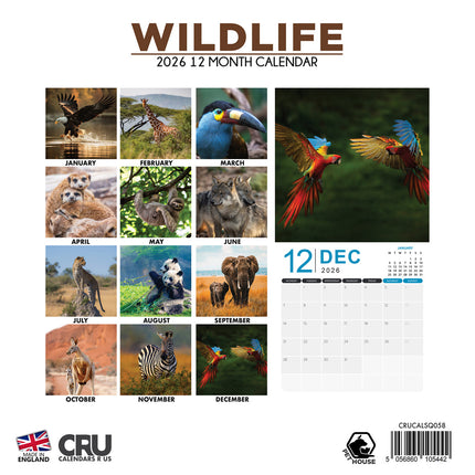 CalendarsRUs Wildlife Kalender 2026