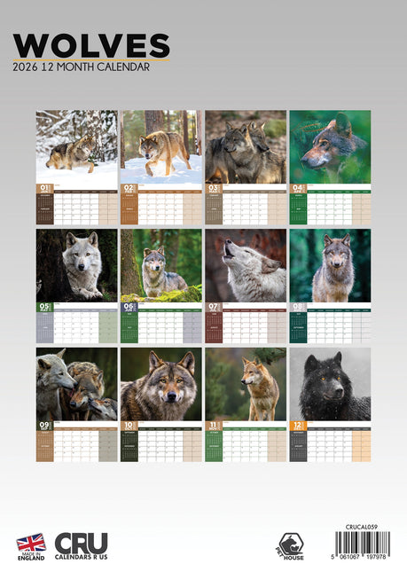 CalendarsRUs Wolven A3 Kalender 2026