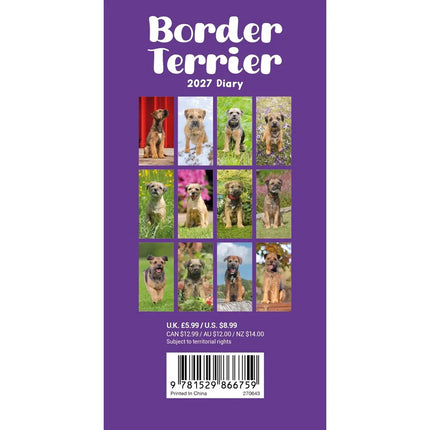 CarouselCalendars Border Terrier Slim Agenda 2027