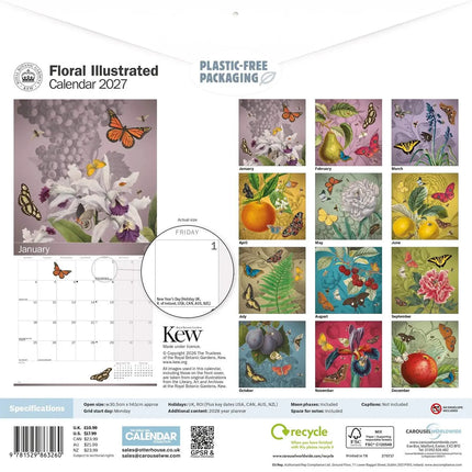 CarouselCalendars Botanic Gardens Kew Kalender 2027