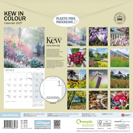 CarouselCalendars Botanische tuinen, Kew In Kleur Kalender 2027