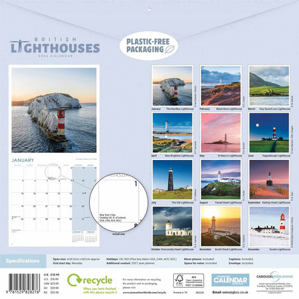 CarouselCalendars Britse Vuurtorens Kalender 2026