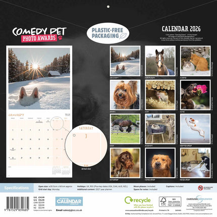 CarouselCalendars Comedy Pet Kalender 2026